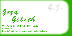 geza gilich business card